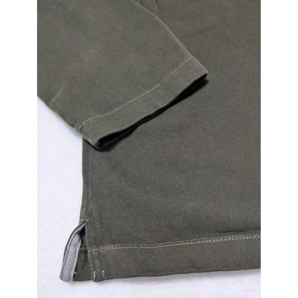 J Crew Sweater Men XL Olive Green Solid Quarter Zip Pullover‎ Preppy Casual